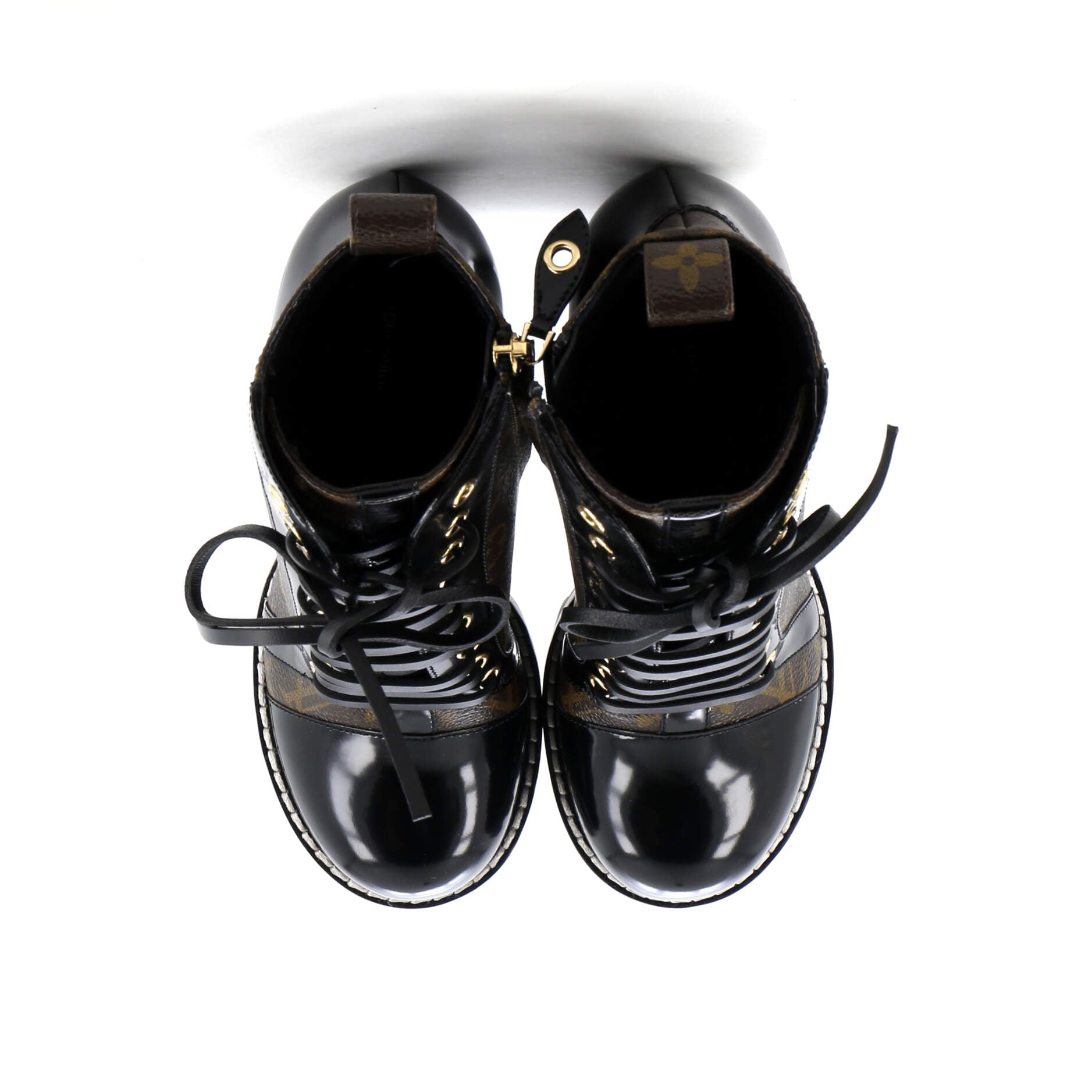 Louis Vuitton Women's Star Trail Ankle Boots Monogram Canvas with Patent