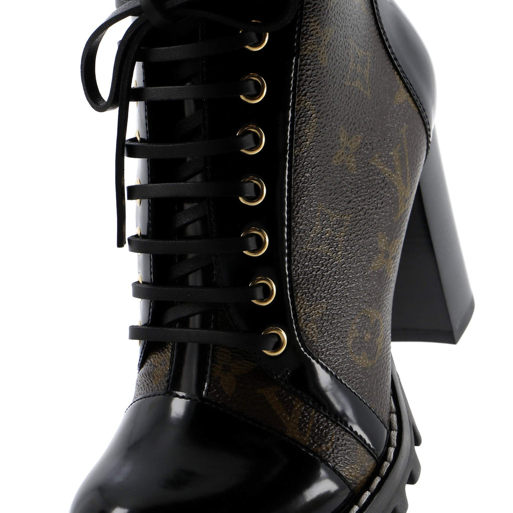 Louis Vuitton Women's Star Trail Ankle Boots Monogram Canvas with Patent