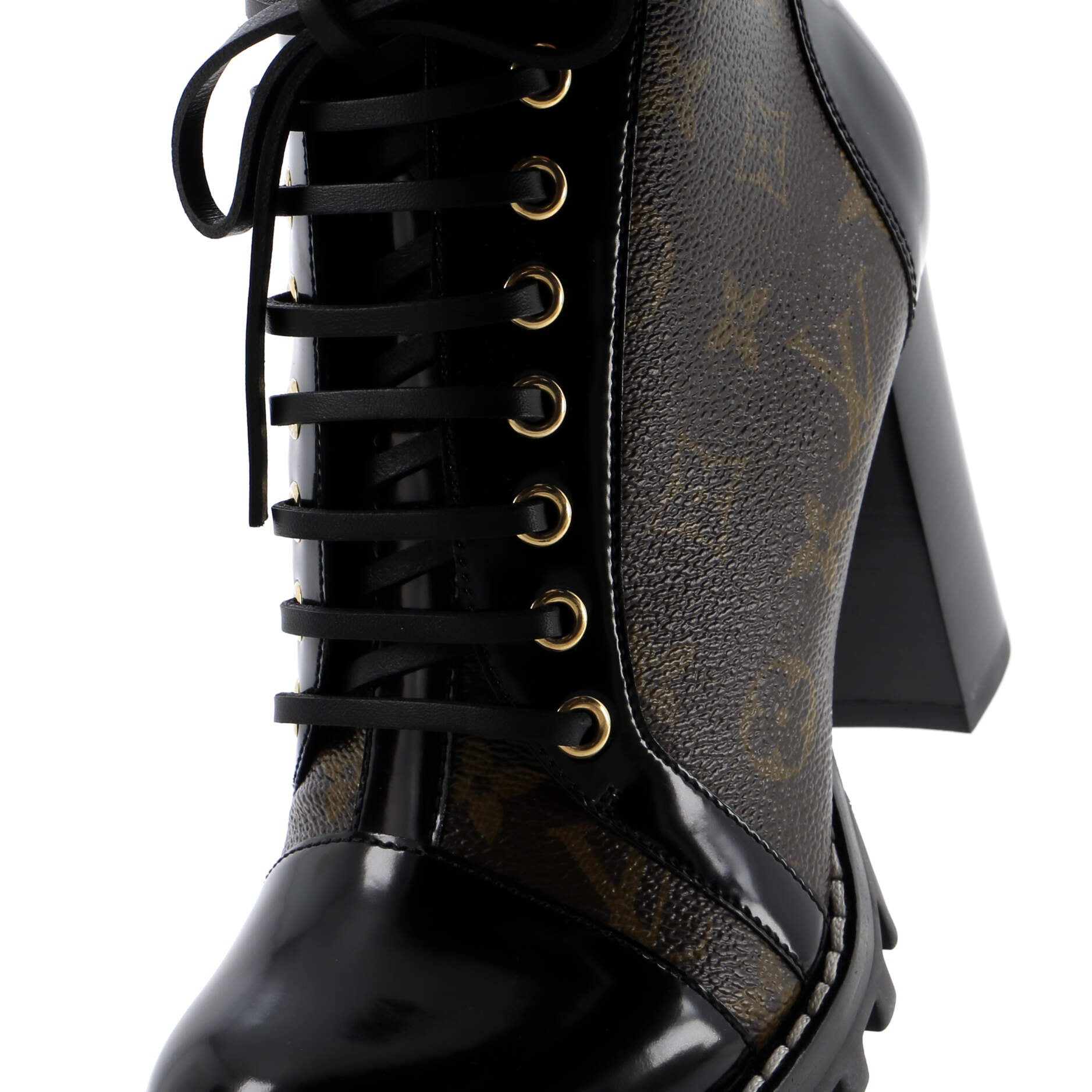 Louis Vuitton Women's Star Trail Ankle Boots Monogram Canvas with Patent