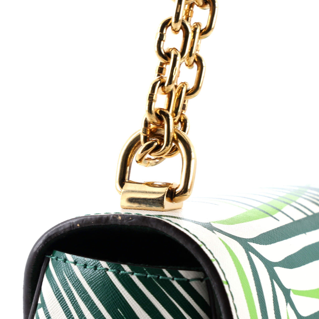 Louis Vuitton Twist Handbag Limited Edition Palm Print Leather with Monogram Canvas MM