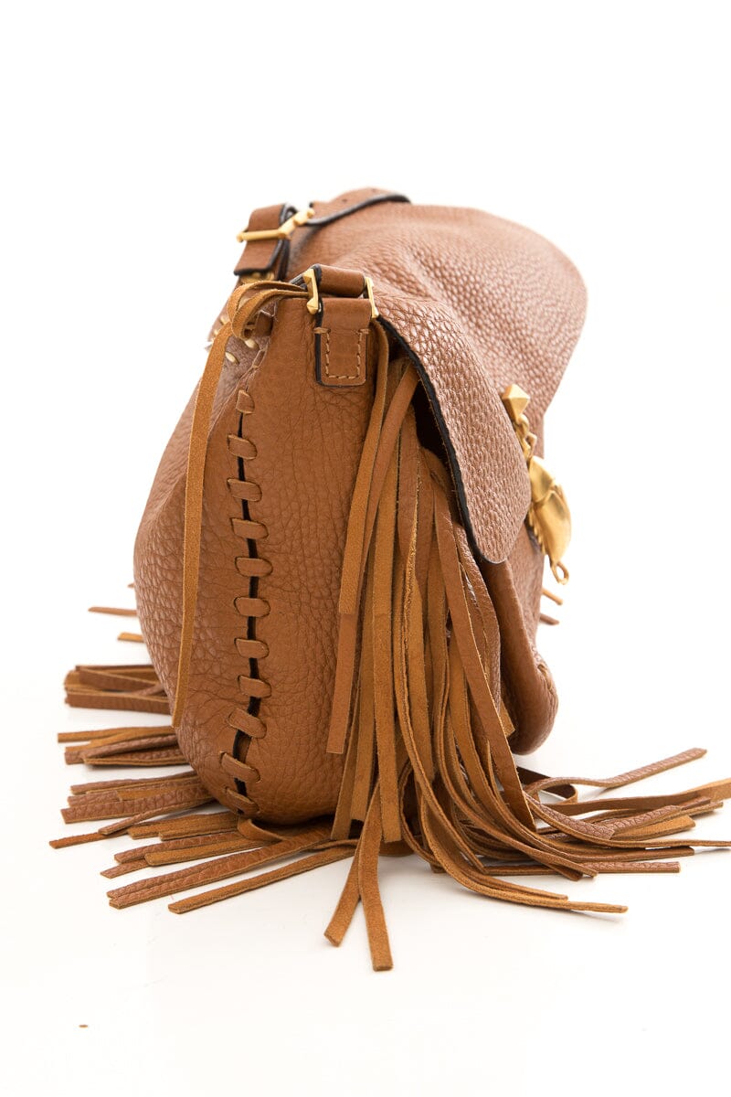 Valentino Brown Fringe Handbag