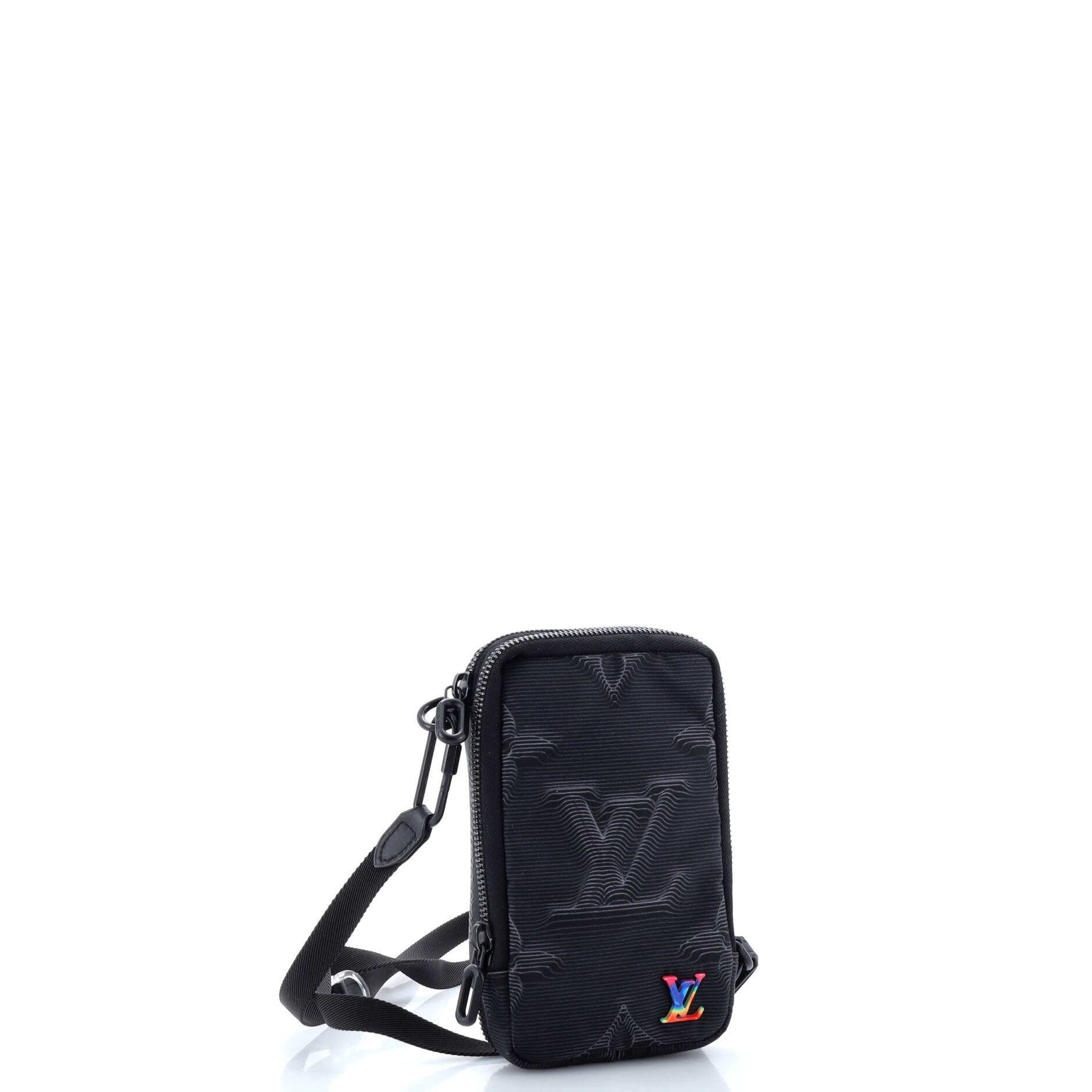 Louis Vuitton Double Phone Pouch Crossbody Bag Limited Edition 2054 Monogram Textile