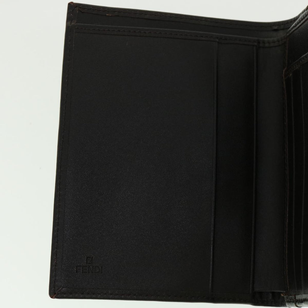 FENDI Zucca Canvas Wallet Black Brown 30916