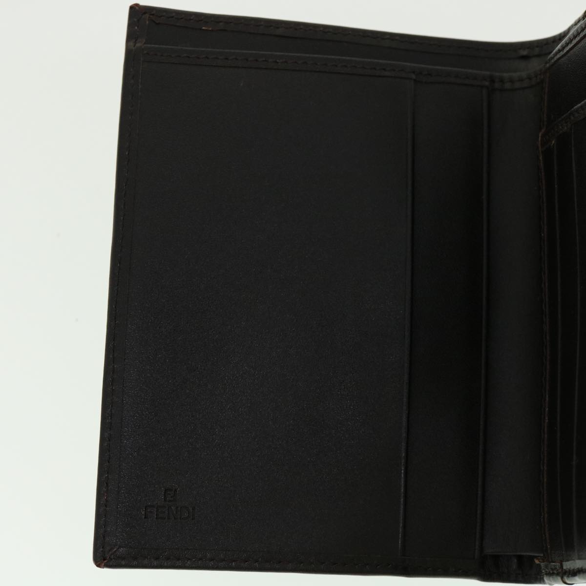FENDI Zucca Canvas Wallet Black Brown 30916