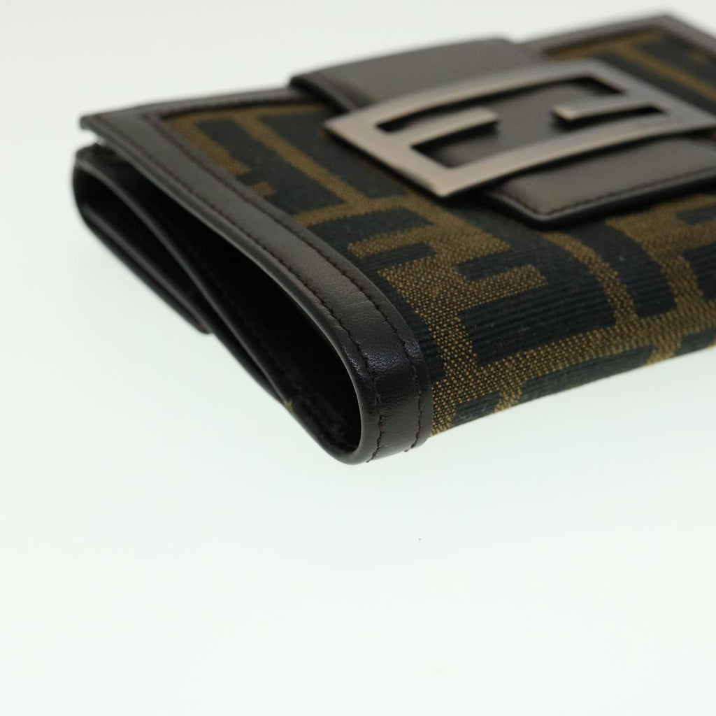FENDI Zucca Canvas Wallet Black Brown 30916