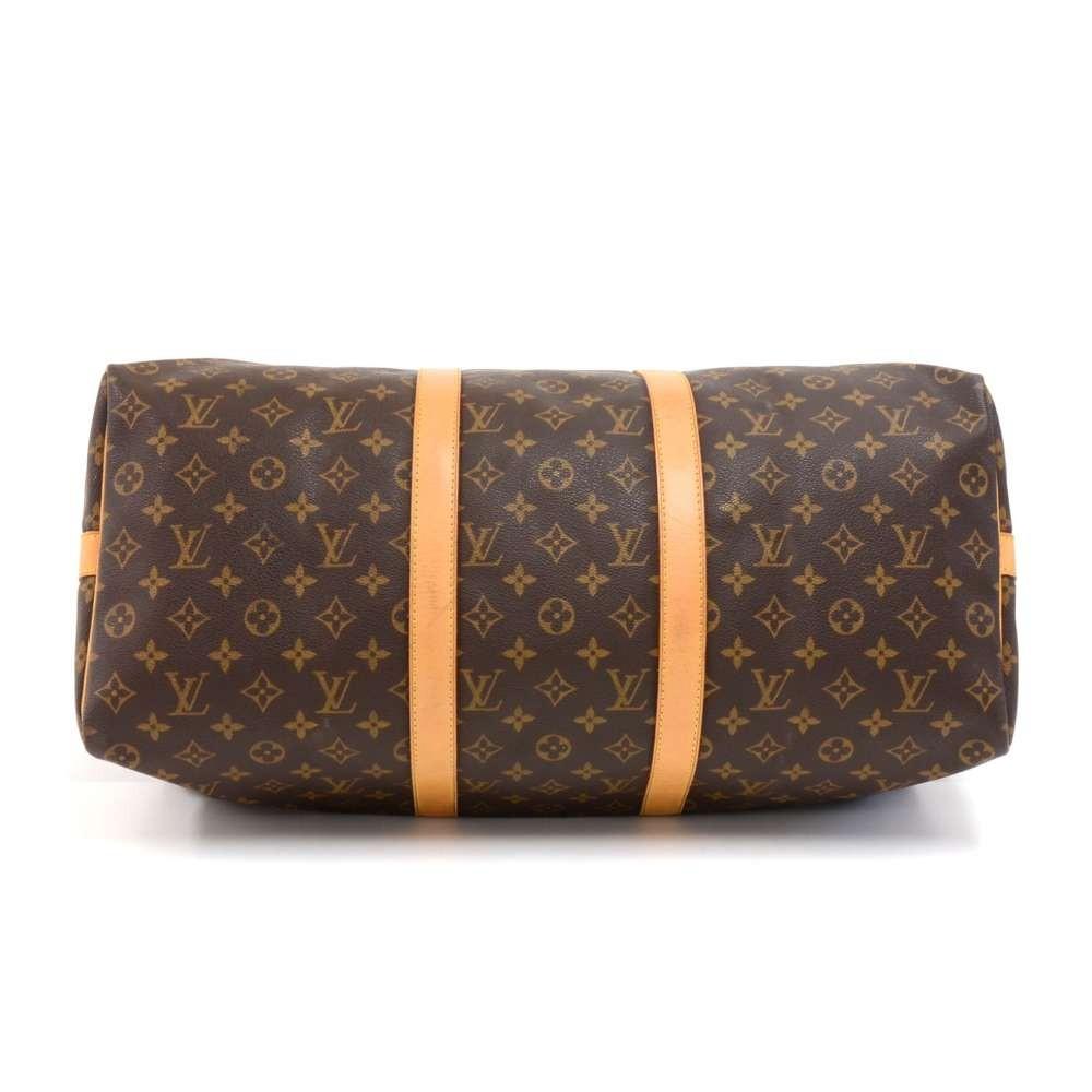 Louis Vuitto Keepall 50 Bandouliere Monogram Canvas Travel Bag with Strap
