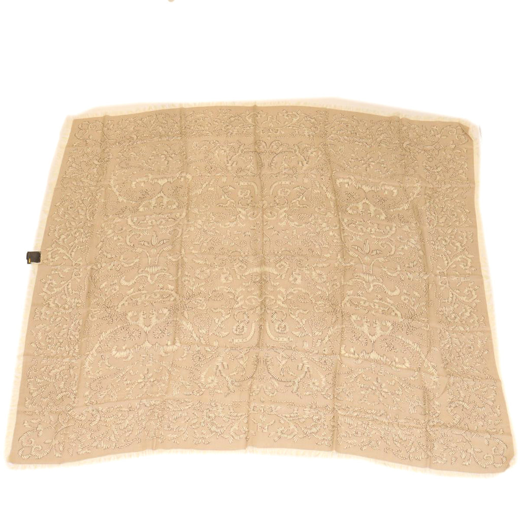 FENDI Stole Silk50% Wool50% Beige 30925