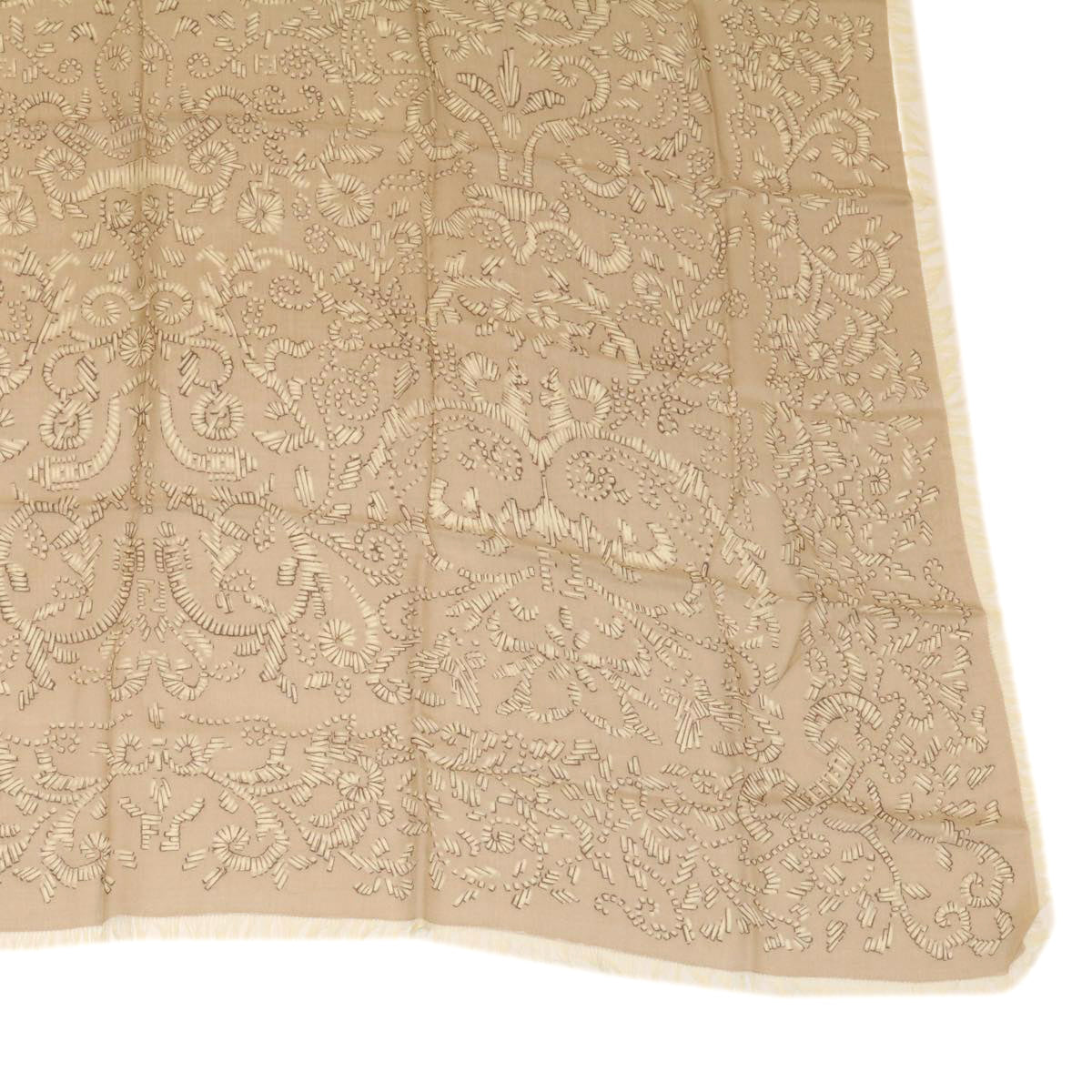 FENDI Stole Silk50% Wool50% Beige 30925