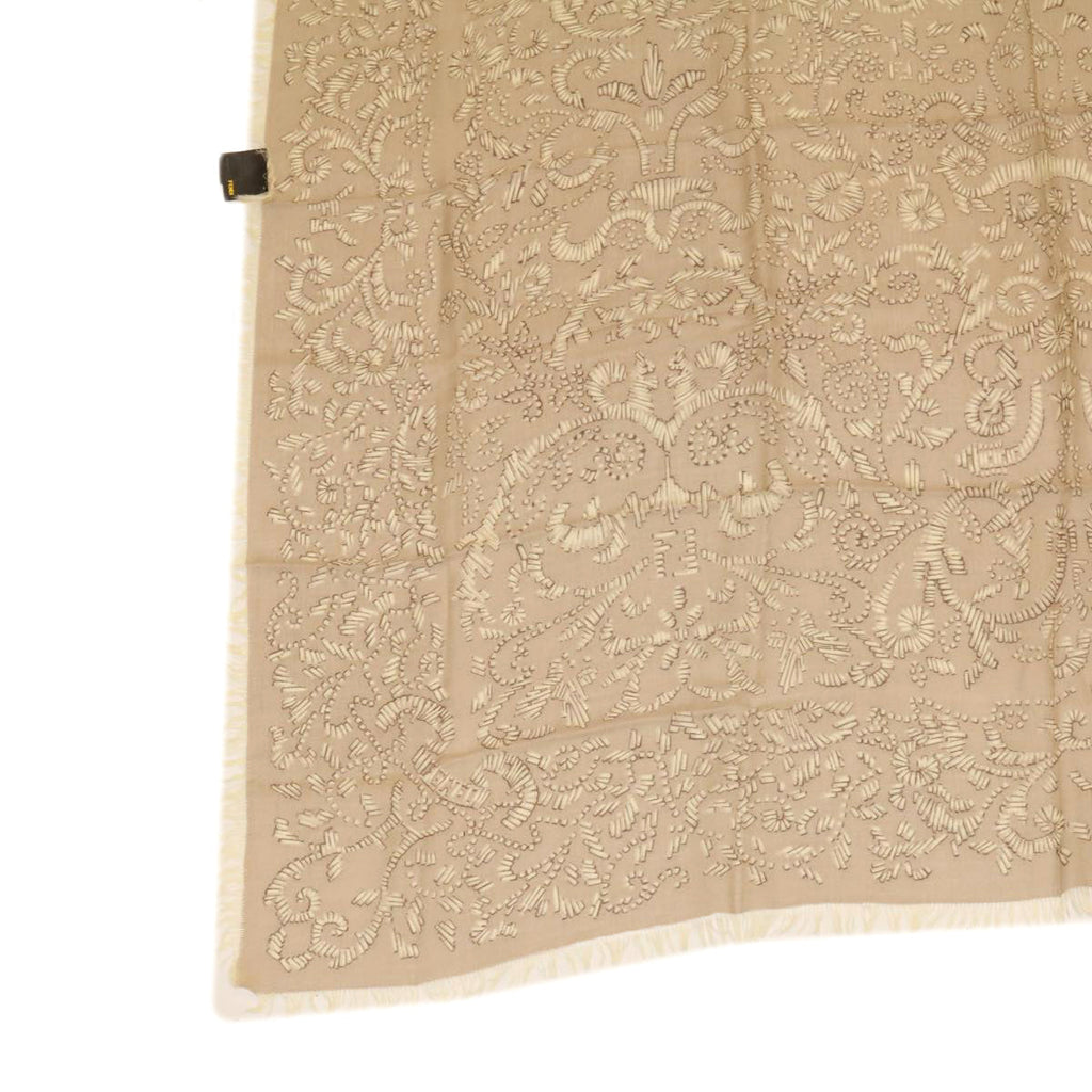 FENDI Stole Silk50% Wool50% Beige 30925