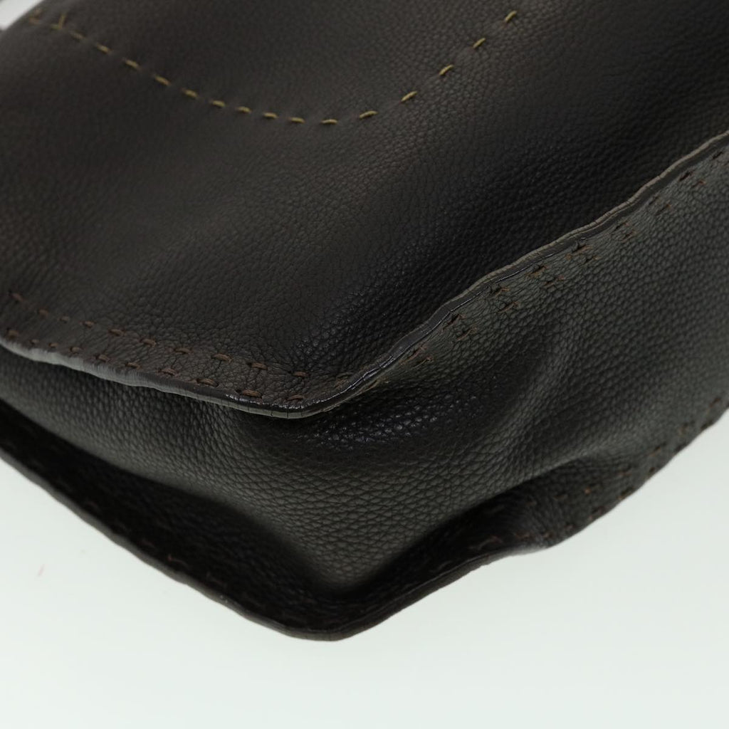 FENDI Shoulder Bag Leather Brown 30988