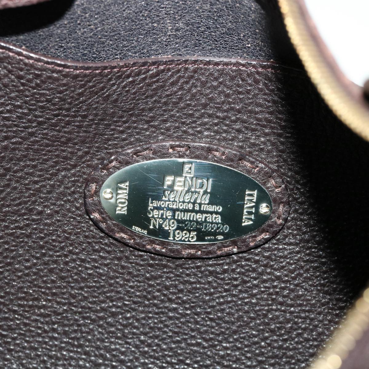FENDI Shoulder Bag Leather Brown 30988