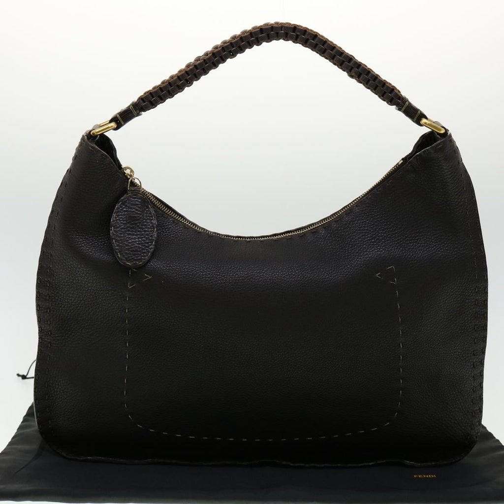 FENDI Shoulder Bag Leather Brown 30988
