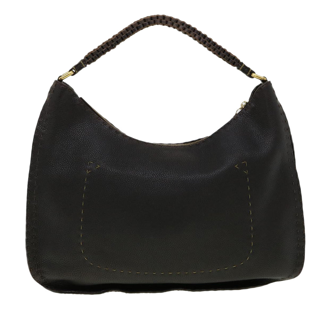 FENDI Shoulder Bag Leather Brown 30988
