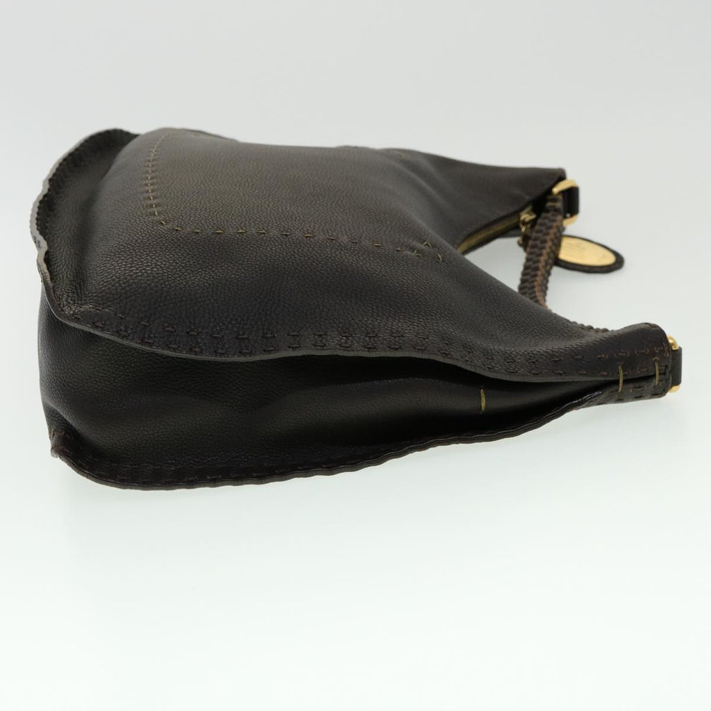 FENDI Shoulder Bag Leather Brown 30988