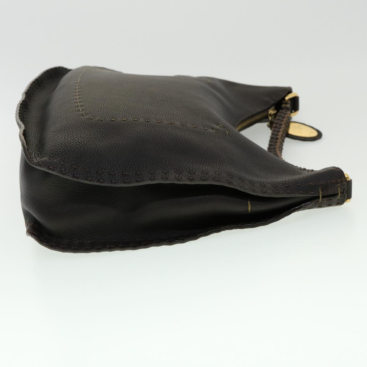 FENDI Shoulder Bag Leather Brown 30988