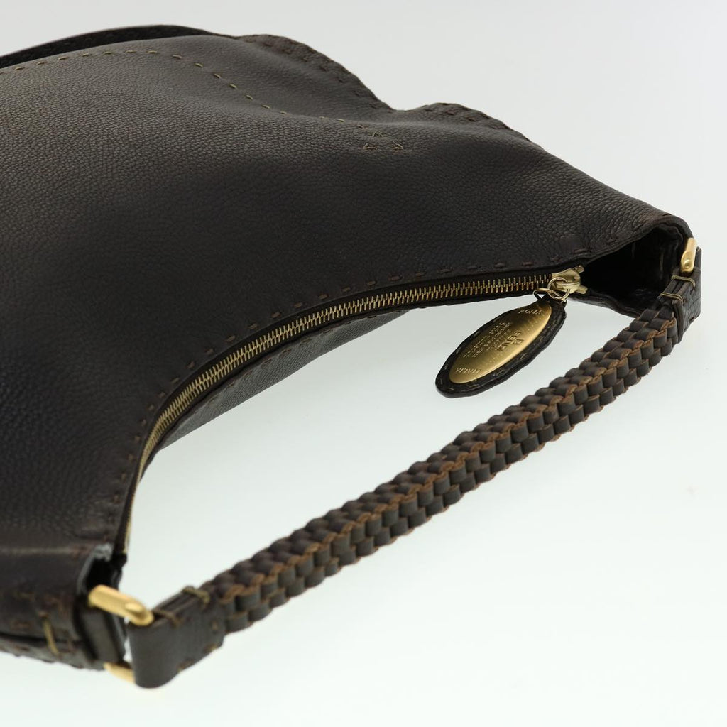 FENDI Shoulder Bag Leather Brown 30988