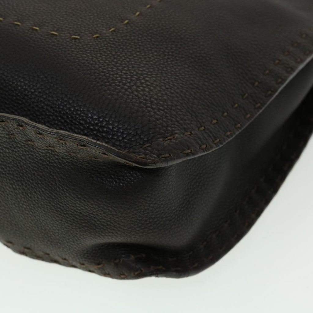 FENDI Shoulder Bag Leather Brown 30988