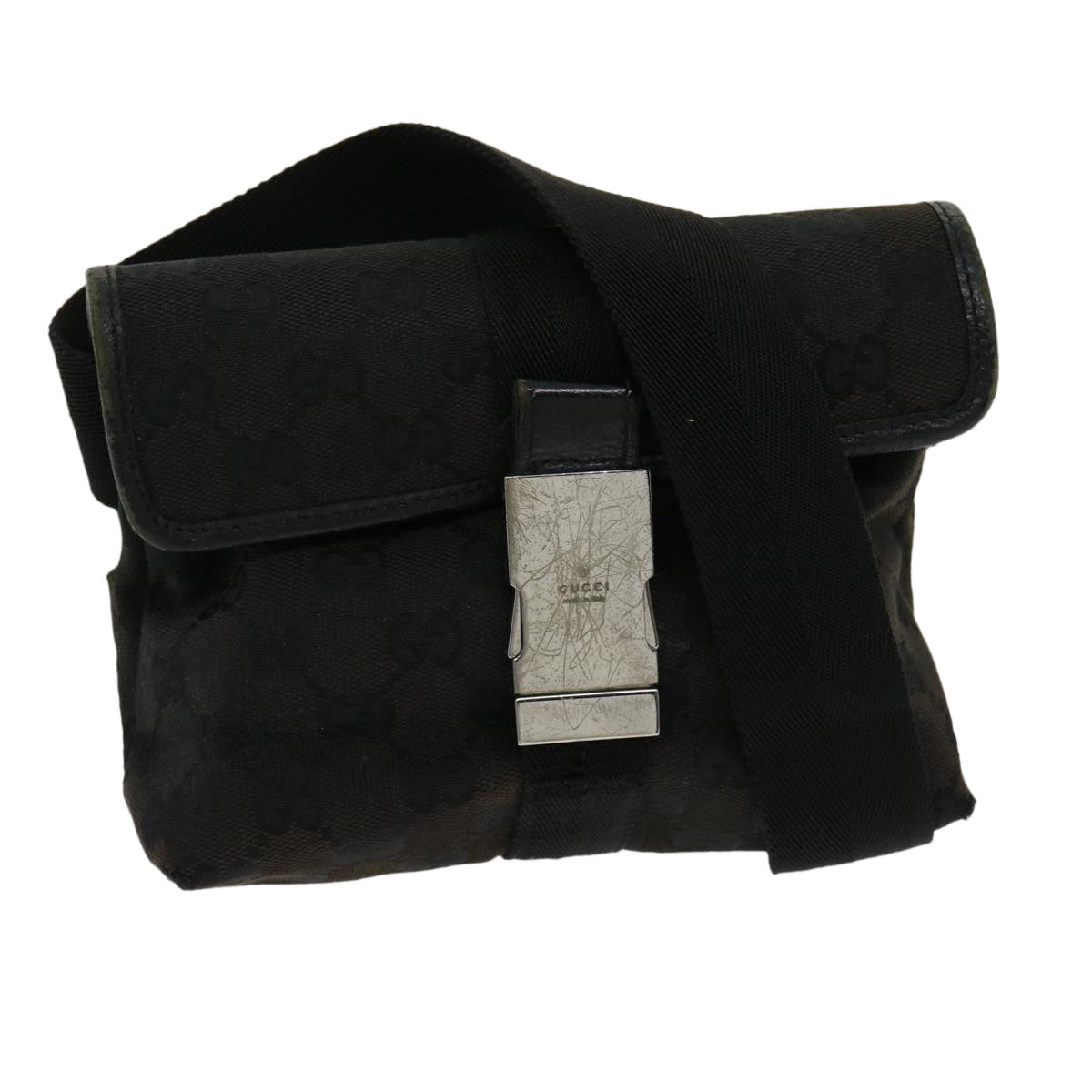 GUCCI GG Canvas Body Bag Black 30999