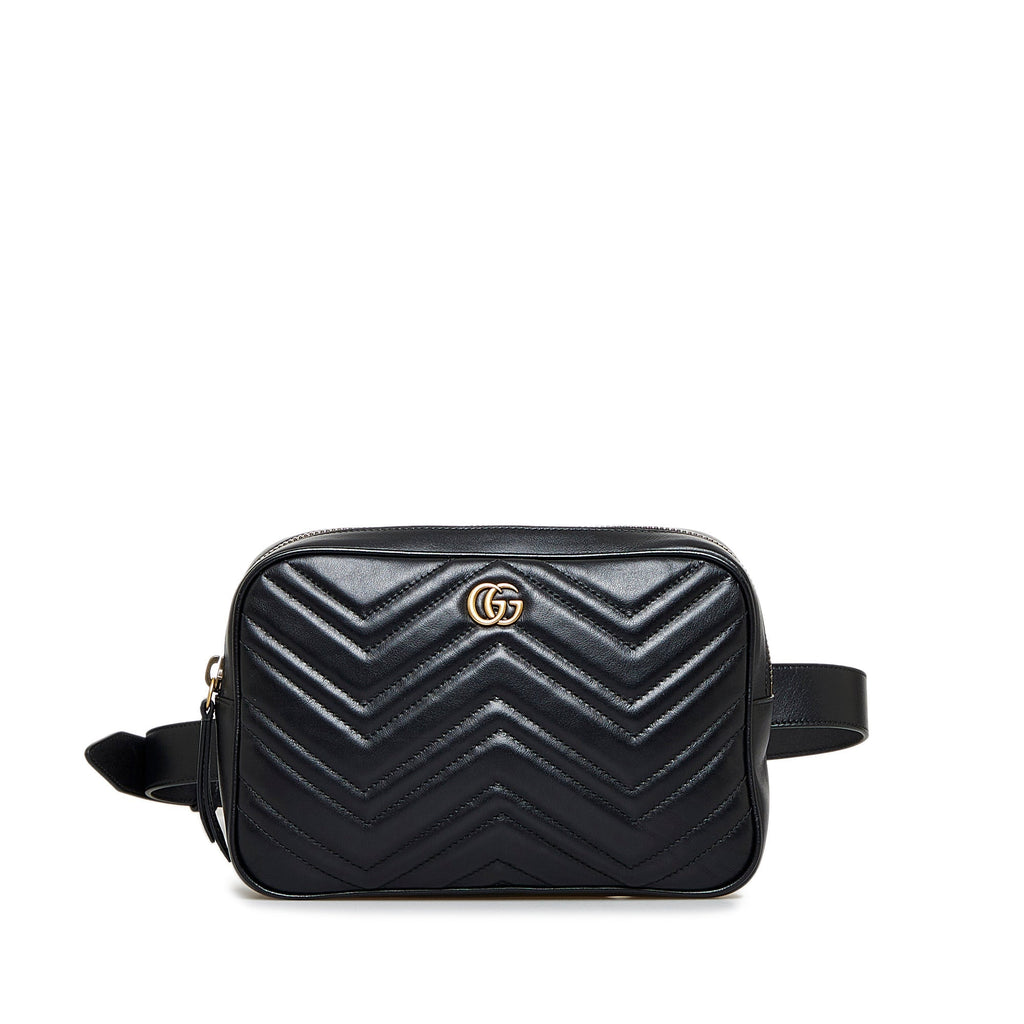 Gucci GG Marmont Square Belt Bag Black MatelassÃƒÆ’Ã‚Â©