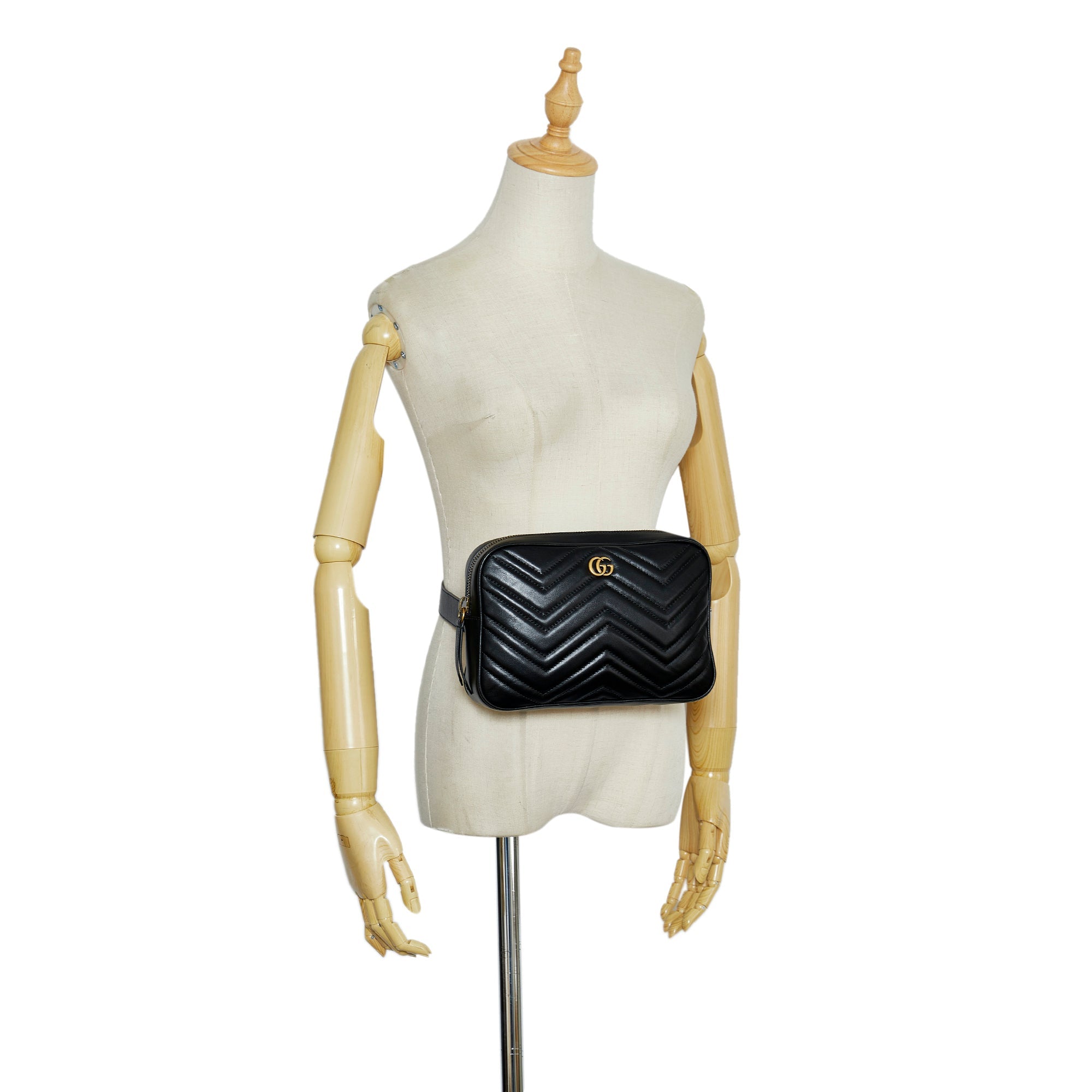 Gucci GG Marmont Square Belt Bag Black MatelassÃƒÆ’Ã‚Â©