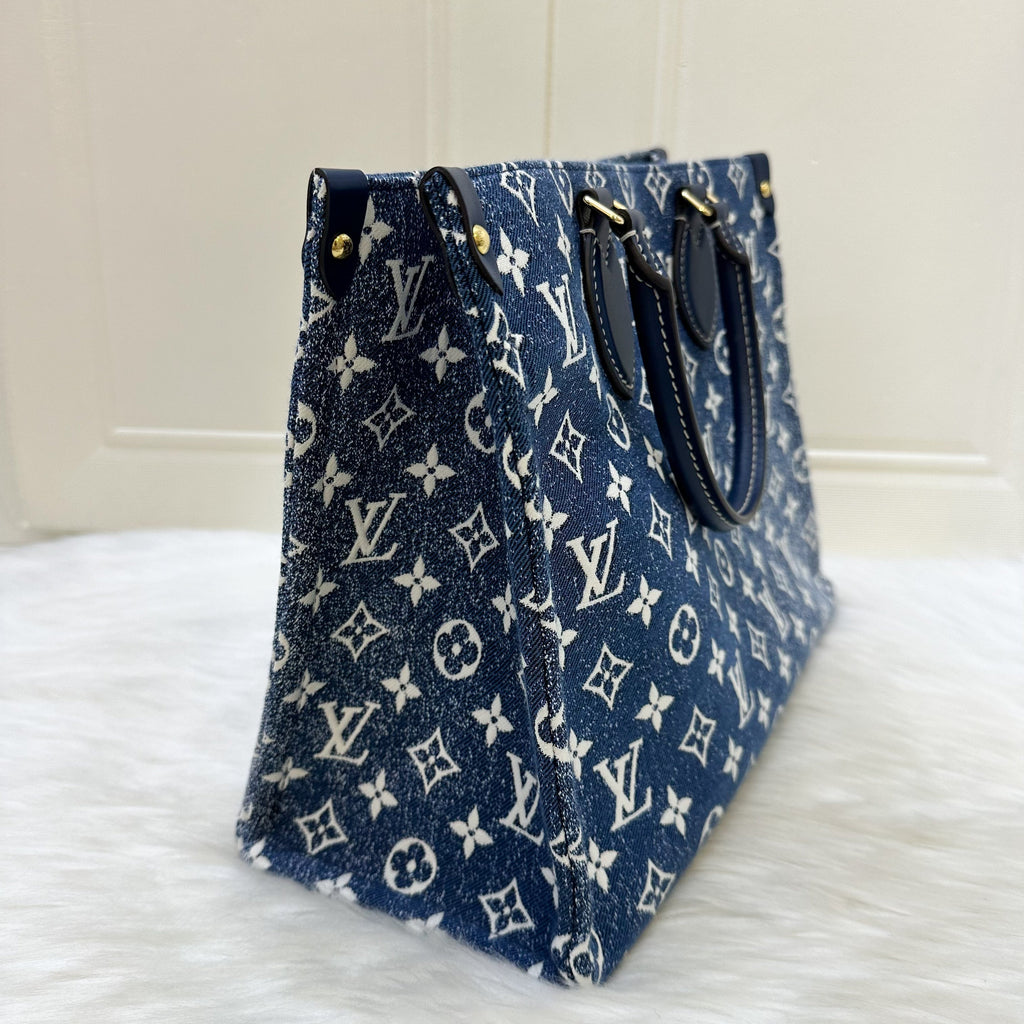 LV Onthego MM in Ombre Blue Denim and GHW