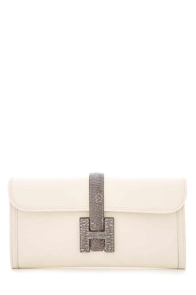 HermÃƒÆ’Ã‚Â¨s Cream Jige Elan 29CM Lizard Ombre Clutch