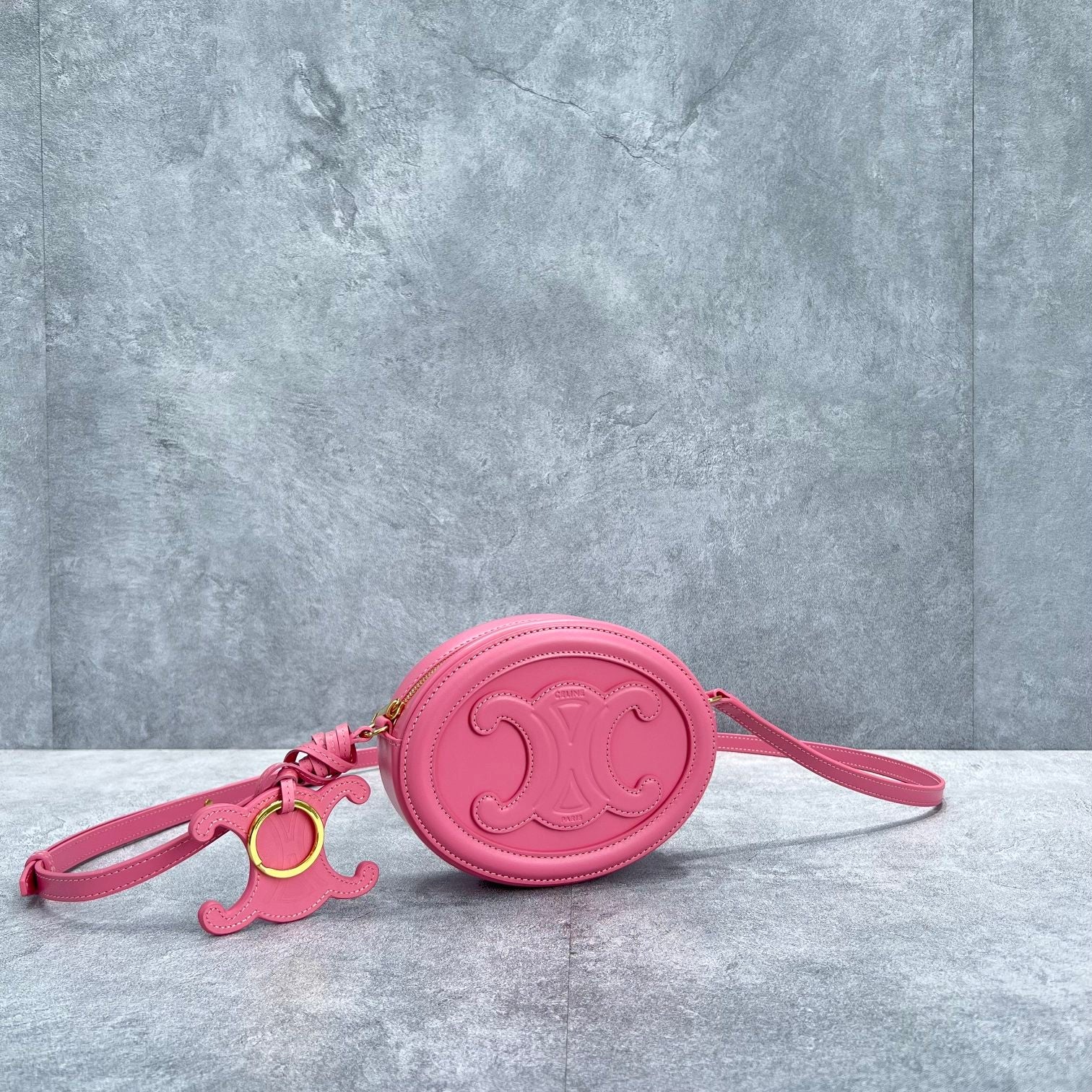 GLAMI Crossbody Oval Purse Cuir Triomphe PiNike For Women 6in/16cm 10I703DPQ.27LK