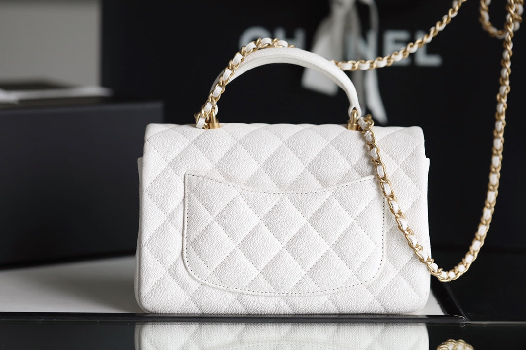CHLMini GlamIapbag With Top Handle White For Women 7.8in/20cm