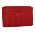 FENDI Zucchino Canvas Clutch Bag Red 31056