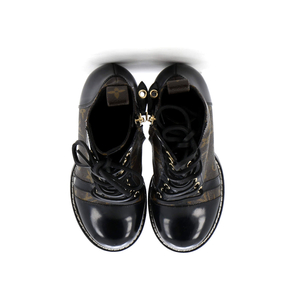 Louis Vuitton Women's Star Trail Ankle Boots Monogram Canvas with Patent