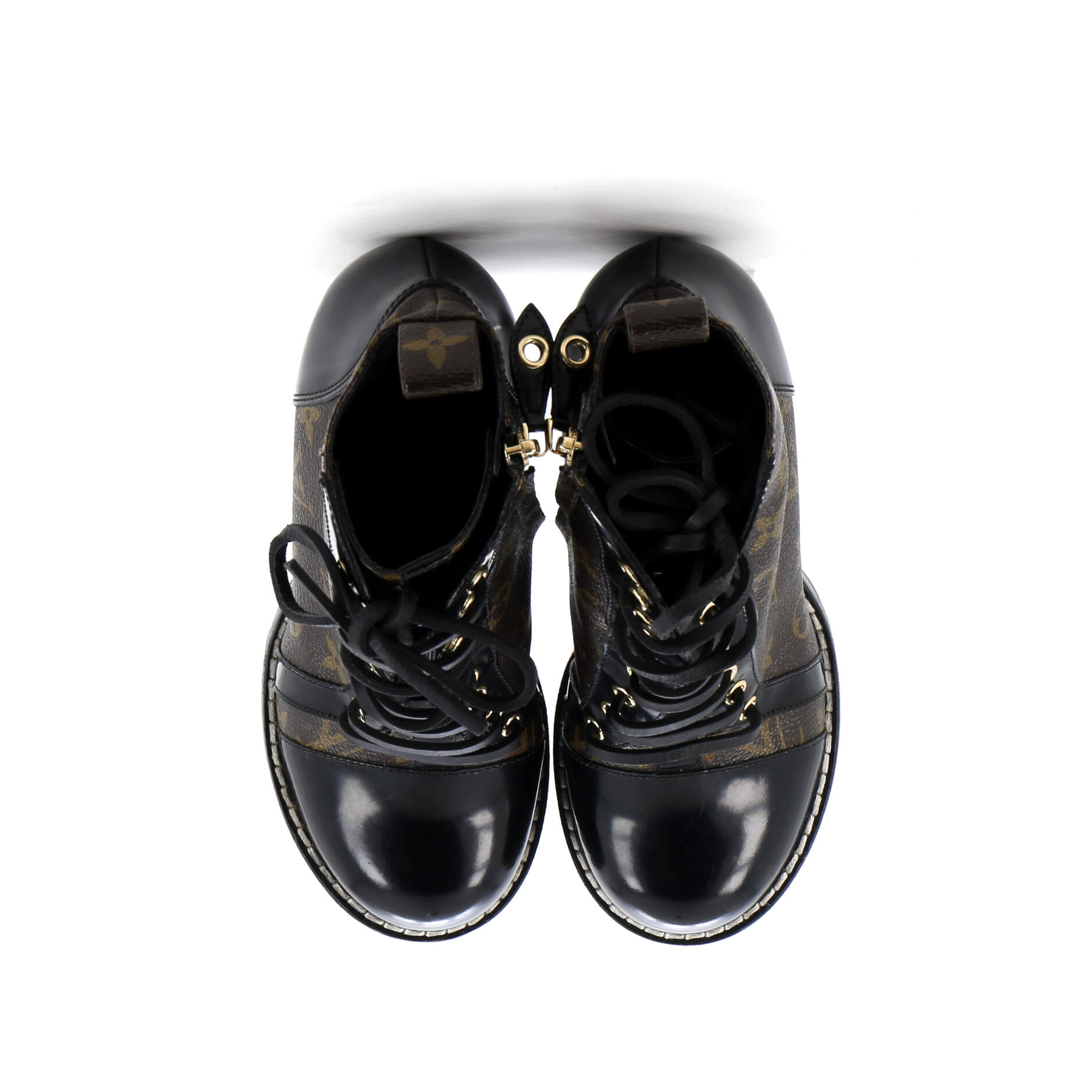 Louis Vuitton Women's Star Trail Ankle Boots Monogram Canvas with Patent