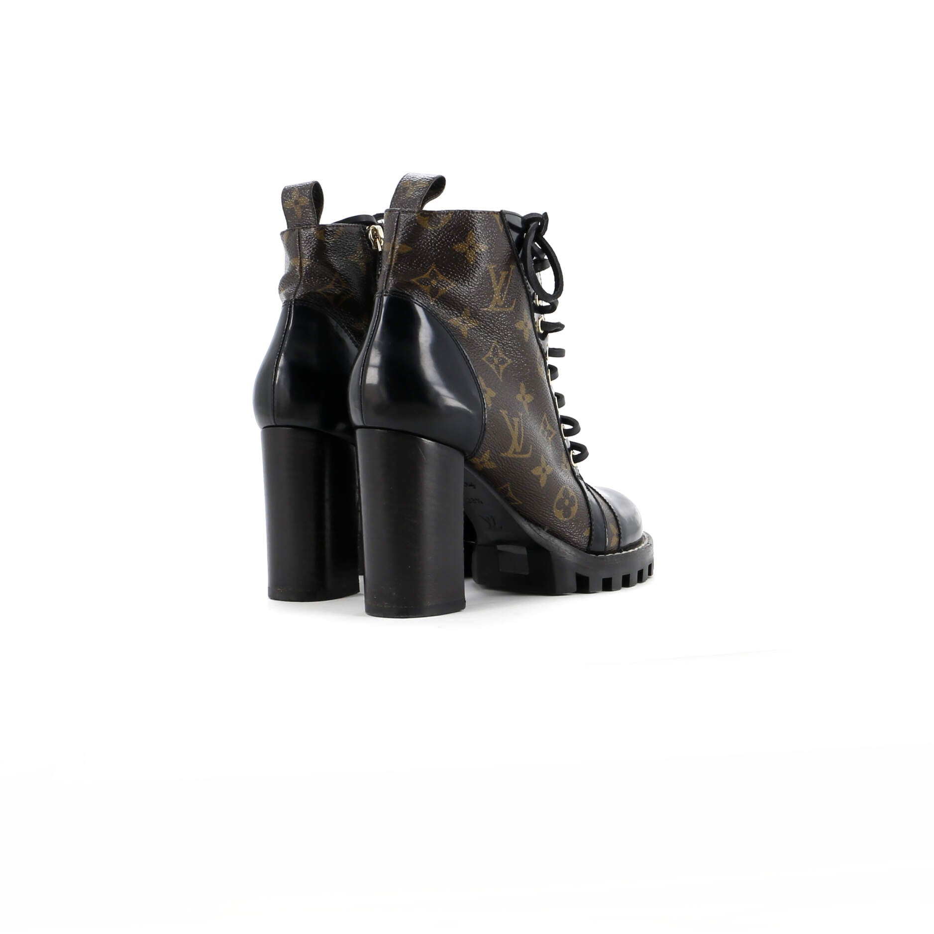 Louis Vuitton Women's Star Trail Ankle Boots Monogram Canvas with Patent