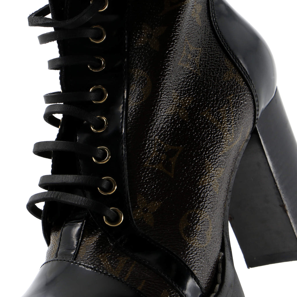 Louis Vuitton Women's Star Trail Ankle Boots Monogram Canvas with Patent