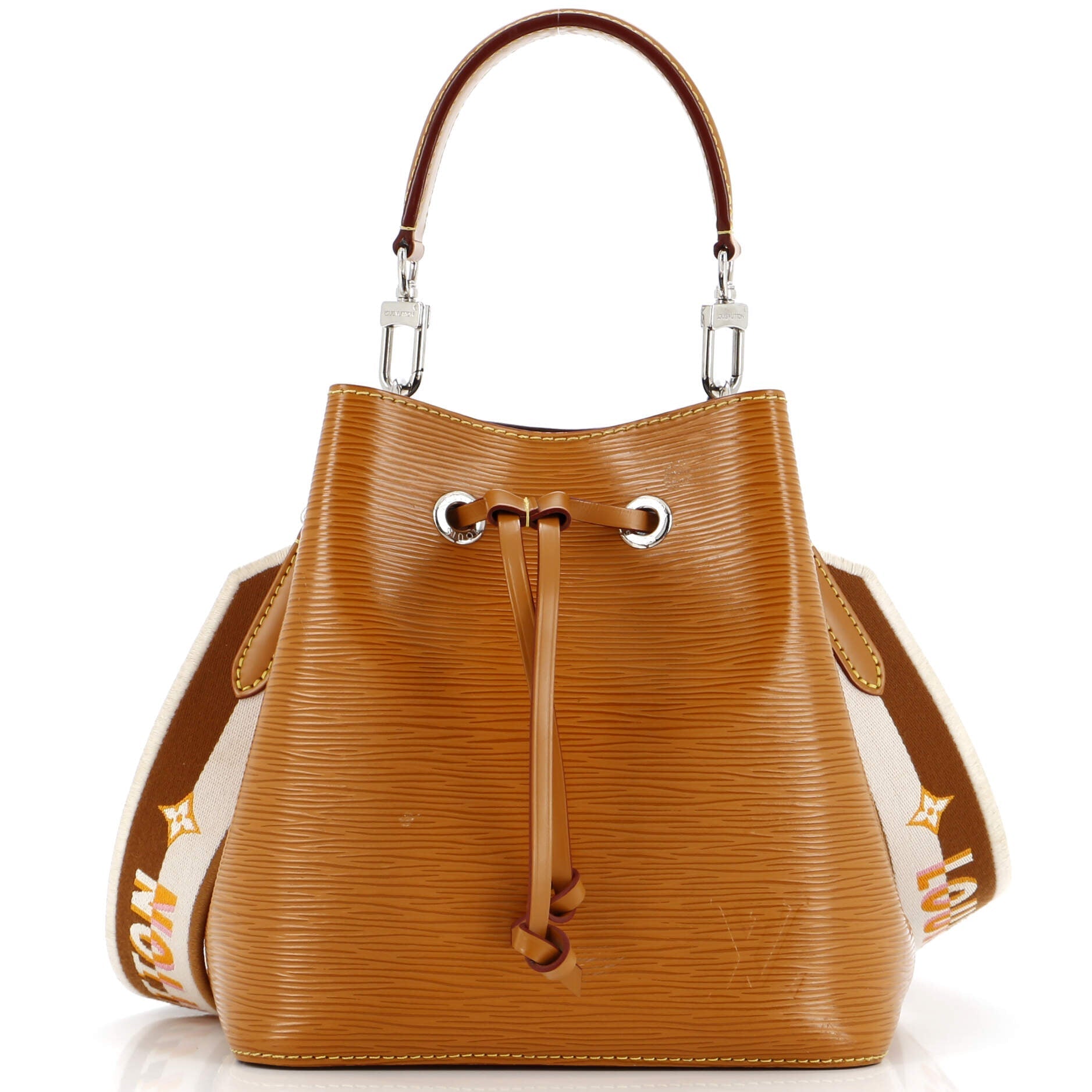 Louis Vuitton NeoNoe Handbag Epi Leather with Logo Jacquard Strap BB