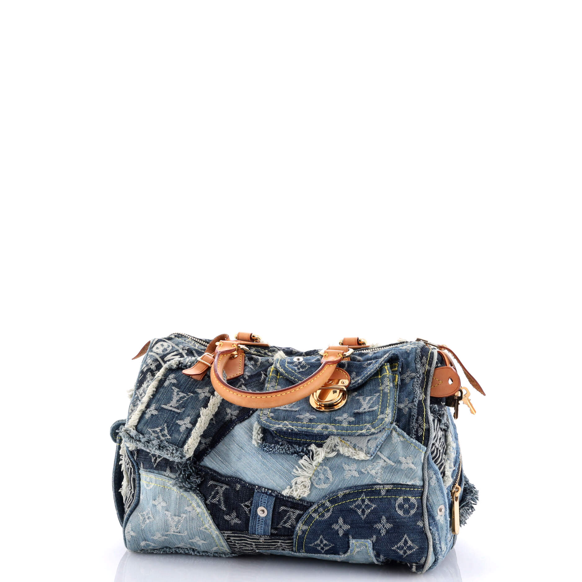 Louis Vuitton Patchwork Speedy Bag Denim 30