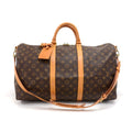 Louis Vuitto Keepall 50 Bandouliere Monogram Canvas Travel Bag with Strap