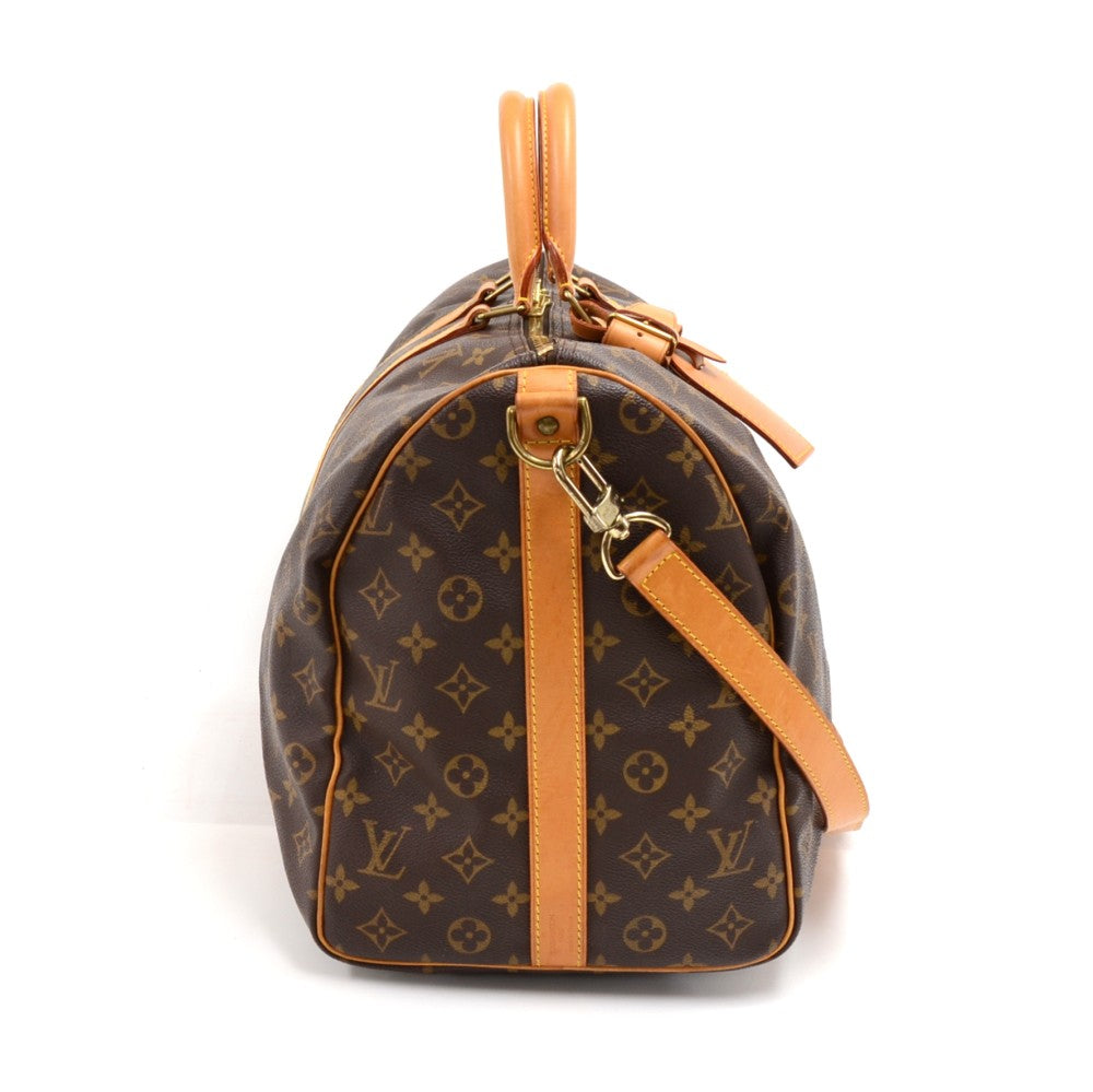 Louis Vuitto Keepall 50 Bandouliere Monogram Canvas Travel Bag with Strap