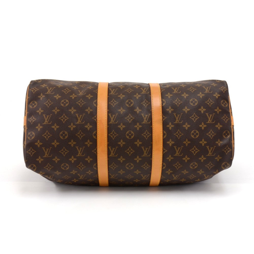 Louis Vuitto Keepall 50 Bandouliere Monogram Canvas Travel Bag with Strap