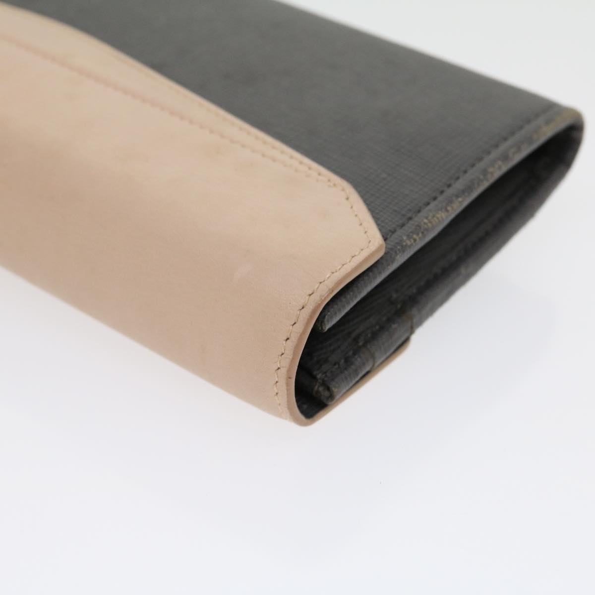 FENDI Long Wallet Leather Pink Gray 31186