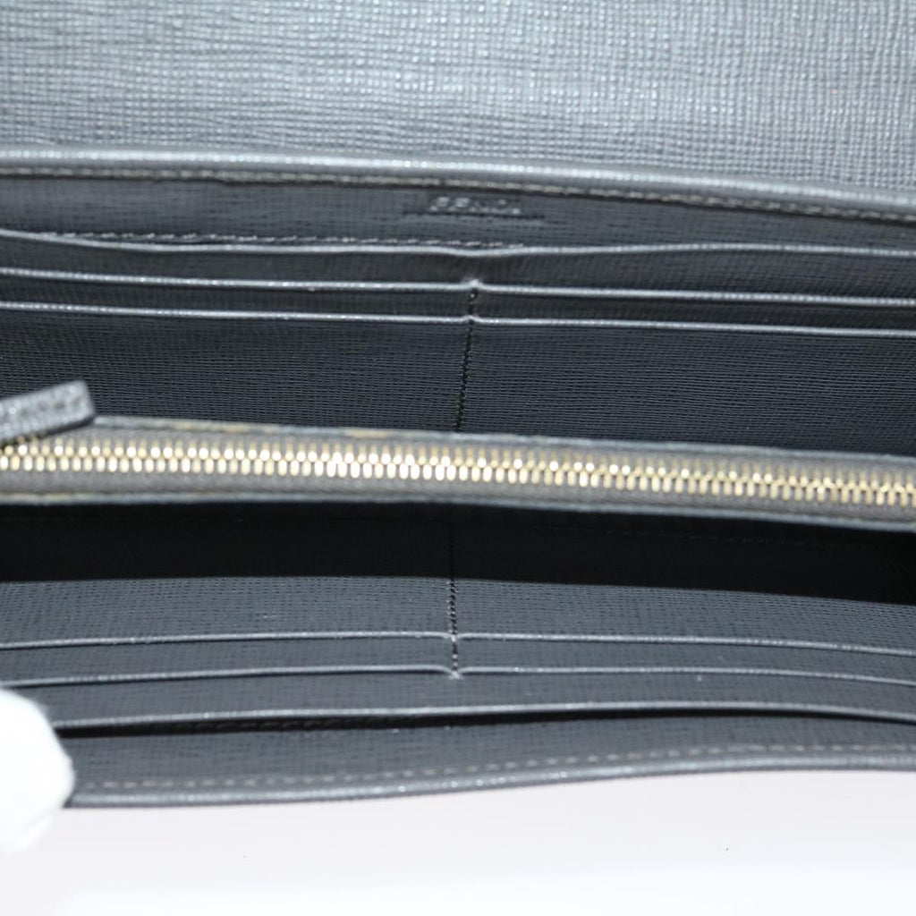 FENDI Long Wallet Leather Pink Gray 31186