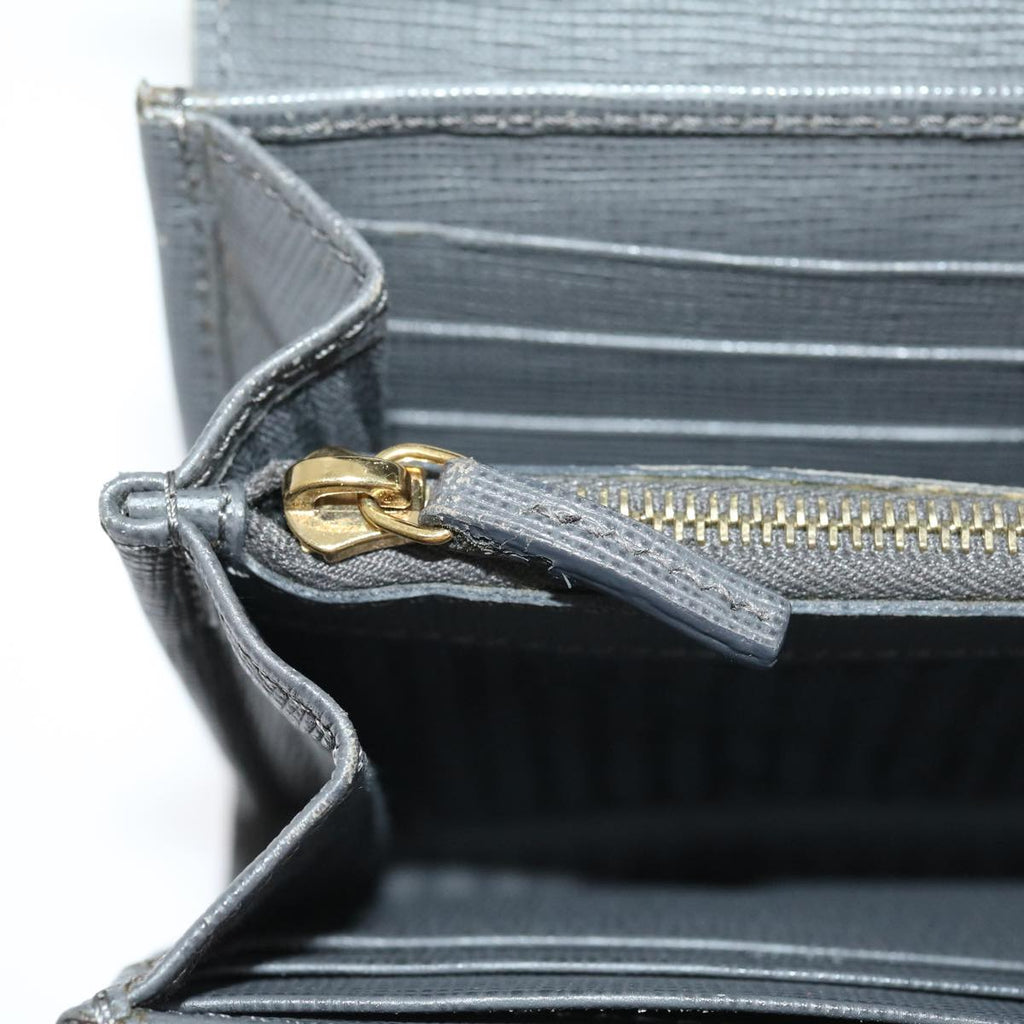 FENDI Long Wallet Leather Pink Gray 31186