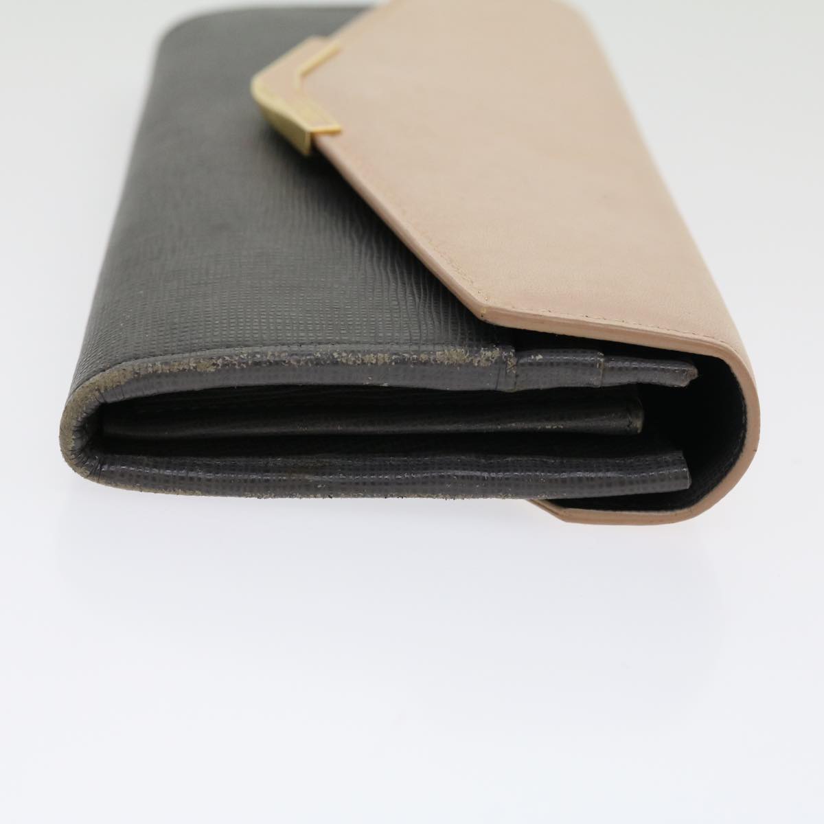 FENDI Long Wallet Leather Pink Gray 31186