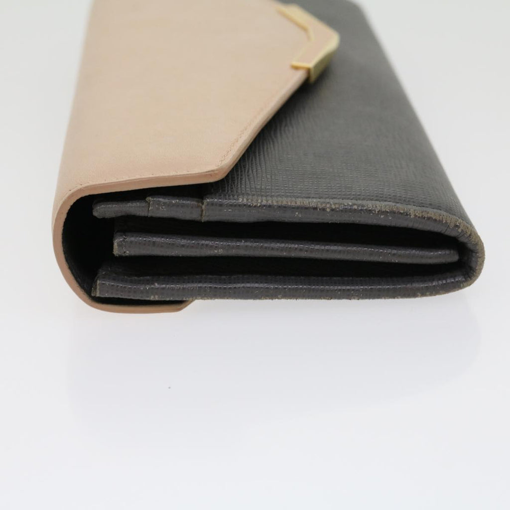 FENDI Long Wallet Leather Pink Gray 31186