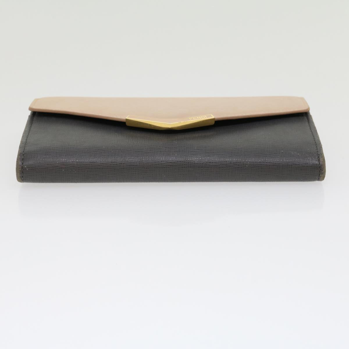 FENDI Long Wallet Leather Pink Gray 31186