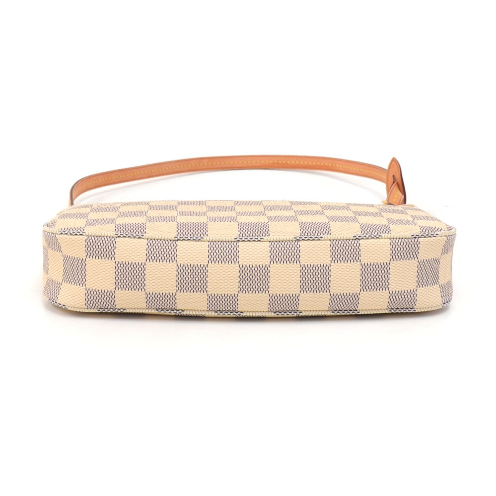 Louis Vuitto Pochette Accessoires Damier Azur Canvas Evening Bag with Strap
