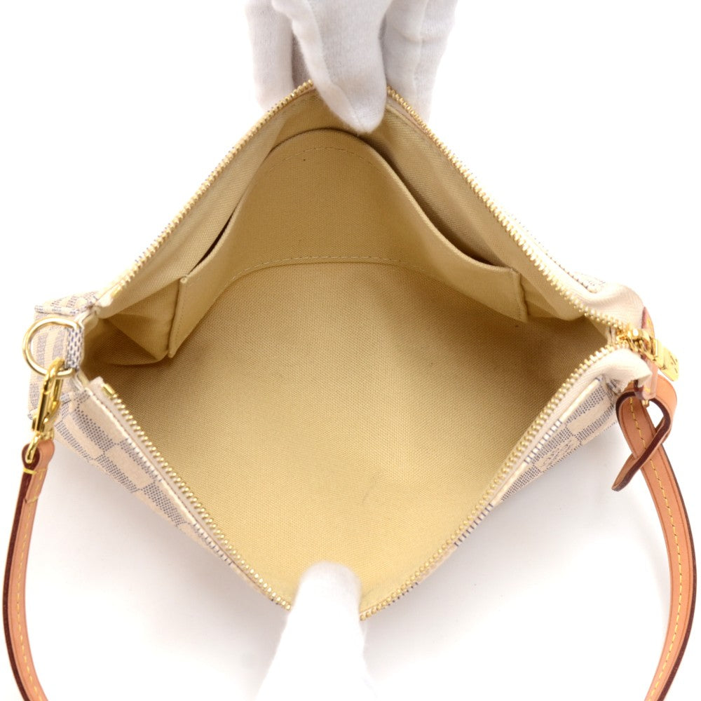 Louis Vuitto Pochette Accessoires Damier Azur Canvas Evening Bag with Strap