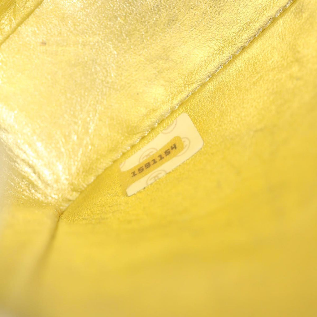 CHANEL Matelasse Turn Lock Chain Shoulder Bag Lamb Skin Gold CC 31382A