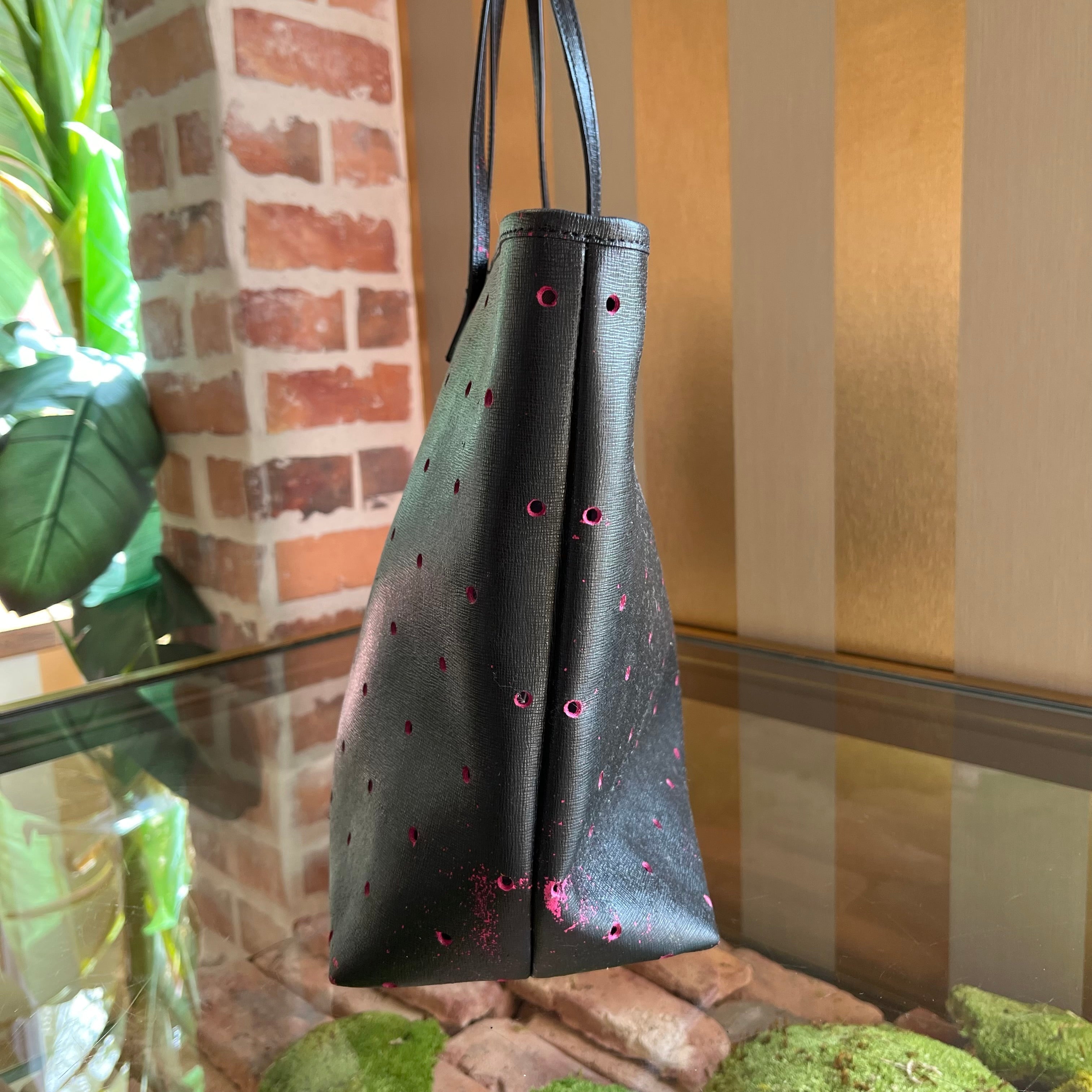 FENDI Roll Medium Vitello Perforated Leather Tote Bag