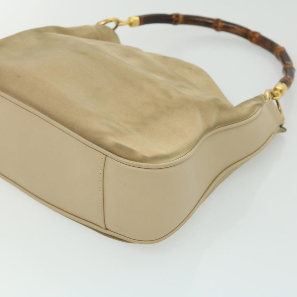 GUCCI Bamboo Hand Bag cotton Beige 00117321638 31581