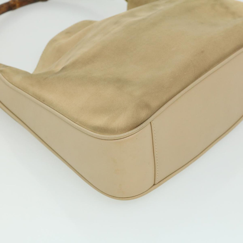 GUCCI Bamboo Hand Bag cotton Beige 00117321638 31581